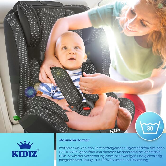 Дитяче автокрісло KIDIZ Triangle Premium дитяче автокрісло оболонка автокрісла 9 кг - 36 кг 1-12 років група 1/2/3 універсальне сх