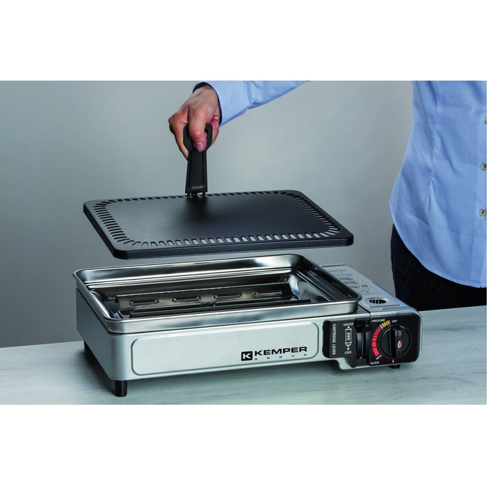 Газовий гриль Kemper, портативний, 2300 Вт, з антипригарним покриттям, в т.ч. футляр для транспортування