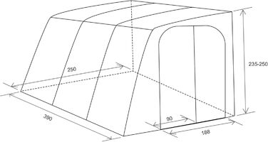 Склопластиковий тент Weekender для караванів та автофургонів (390 см)