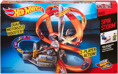 Гоночний трек Hot Wheels Mega Crash Super Track, з петляючими доріжками і поворотами, вкл. 1 іграшкову машинку і 2 пускових пристр