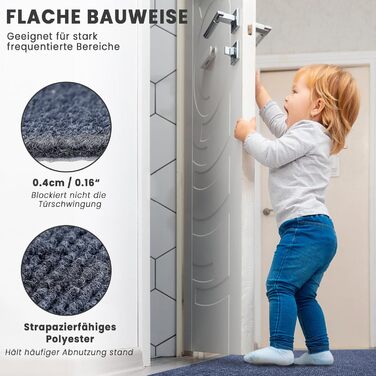 Нековзка килимова доріжка для передпокою 240x60 см, килимова доріжка, яку можна прати, для входу, кухні, спальні, вітальні, передпокою, довга, килимок для дверей, килимок для входу, брудозатримуючий килимок, для приміщень (темно-сірий), темно-сірий 60 x 2