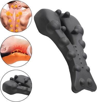 Масажер для розтягування шиї Colcolo, пристрій для витягування шийного відділу, напруга м'язів з точками тиску, масажер Trapeze Point для жінок і чоловіків, чорний