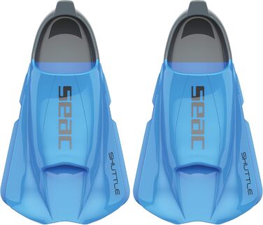 Ласти SEAC Unisex-Adult Shuttle Flex короткі, виготовлені з 100 силікону, розмір 43/44, світло-блакитні