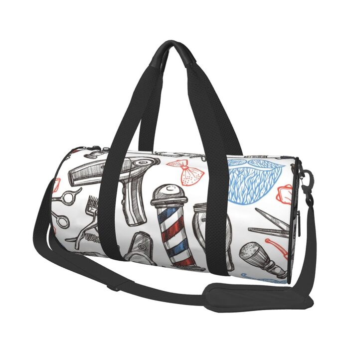 Спортивна сумка, дорожня сумка, сумка для фітнесу, сумка для перукарні, однотонний стиль, з принтом, сумка на ніч, чорна, універсальний розмір, сумка для подорожей