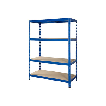 Міцний стелаж Rom 178,5 x 130 x 60 см Синє порошкове покриття 4 полиці, кожна з максимальним навантаженням 250 кг Полиця для зберігання, металева полиця, полиця для підвалу (130 x 178,5 x 60 см)