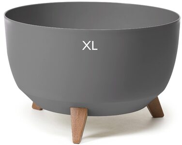 Квітковий горщик MELTOM на пластикових ніжках, кругла миска з вставкою, горщик для трав (антрацит, XL - 47 см) XL - 47 см антрацит
