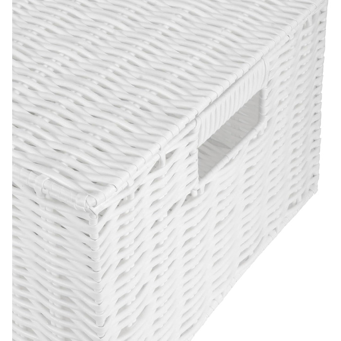 Набір із 3 білих плетених кошиків для зберігання з кришками та замками, плетені кошики для білизни з кришками, кошики з білої лози з лози з смоли для подарунків, одягу, маленькі/середні/великі