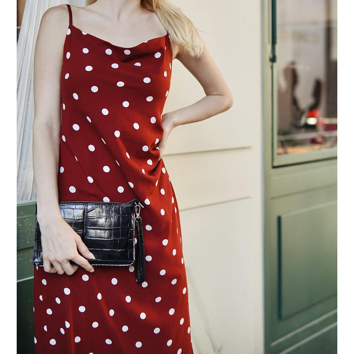 Стильна жіноча сумка-клатч на зап'ястя з натуральної шкіри Befen. Невеликий кросбоді з RFID-захистом та відділеннями для карток, чорний колір, імітація шкіри крокодила