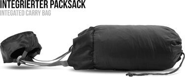 Ультралегкий спальний мішок normani Runty КОМПАКТНИЙ РОЗМІР Наповнювач з 3D мікрофібри Microtech, водонепроникний літній спальний мішок темно-чорний 210 см x 75 см x 60 см (лівий)