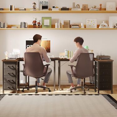 Кутовий письмовий стіл Coleshome, 100 x 70 см, метал / дерево, вінтажний коричневий