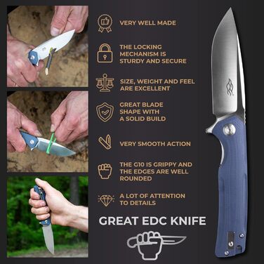 Кишеньковий ніж Ganzo Firebird FH91-GY Сталеве лезо D2 Ергономічна протиковзка ручка G10 з кліпсою Кемпінг Риболовля Полювання Спо