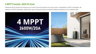 Універсальна балконна електростанція потужністю 1000 Вт з накопичувачем 2048 Втгод, Growatt NEXA 2000 з 4 MPPT датчиками, 2 повністю чорні двосторонні сонячні панелі по 500 Вт, повний комплект аксесуарів, plug & play (0 ПДВ) без монтажного кронштейна