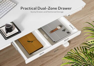 Стіл Claiks Glass з регульованою висотою 120x60 см, електричний, з можливістю сидіти/стояти, з міцною скляною стільницею, тихий двигун, для домашнього офісу та офісу, ергономічний дизайн для здорової роботи (білий) 120 x 60 см, білий