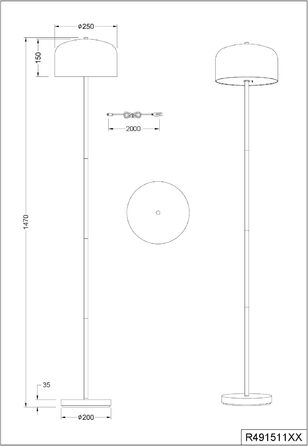 Стійка LED-лампа на акумуляторі Reality Jeff R49151132, матовий чорний метал, з LED-лампою 2.5 Вт
