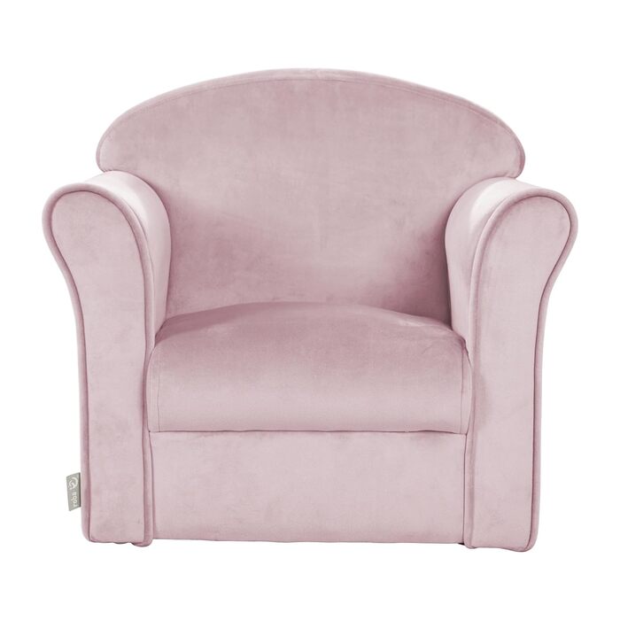 Дитяче крісло Lil Диван з підлокітниками - для хлопчиків і дівчаток - зручне дитяче крісло - оксамитова тканина рожевого кольору -