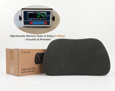 Поперекова опорна подушка для автомобіля, наповнювач з піни з пам&39яттю форми та приємна для шкіри оксамитова шкіра повторює форму талії та підвищує комфорт, портативна для автомобіля, офісу та крісла-реклайнера, 39x22 см Чорного кольору