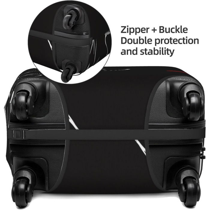 Чохол для валізи для французьких бульдогів, міцний, підходить для валіз розміром 45.7 - 81.3 см, розмір XL, Чорний, X-Large