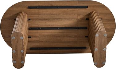 Овальний дерев&39яний обідній стіл, 180 см Сучасний кухонний обідній стіл Великий стіл з МДФ на 6-8 осіб (темно-коричневий)