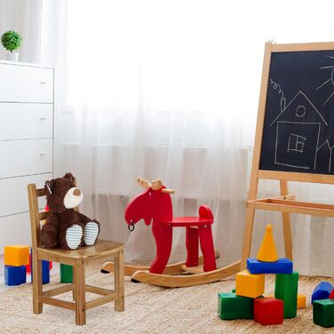 Дитячий стілець RUSTICO з бамбука, для хлопчиків і дівчаток, стілець для дитячої кімнати, ВхШхГ приблизно 50 x 28,5 x 28 см, натур