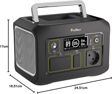 Портативна сонячна електростанція потужністю 300 Вт (макс. 500 Вт) з вихідною напругою 230 В чистої синусоїди змінного струму та акумулятором LiFePO4, підходить для кемпінгу на свіжому повітрі, подорожей та надзвичайних ситуацій. P300E