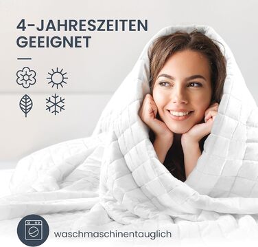 Обтяжена ковдра 135x200 см 6 кг терапевтична ковдра зі 100 бавовни, щільна ковдра для сну, має ефект зниження стресу та терапевтичного ефекту, Обтяжена ковдра 135 x 200 см 6,0 кілограмів