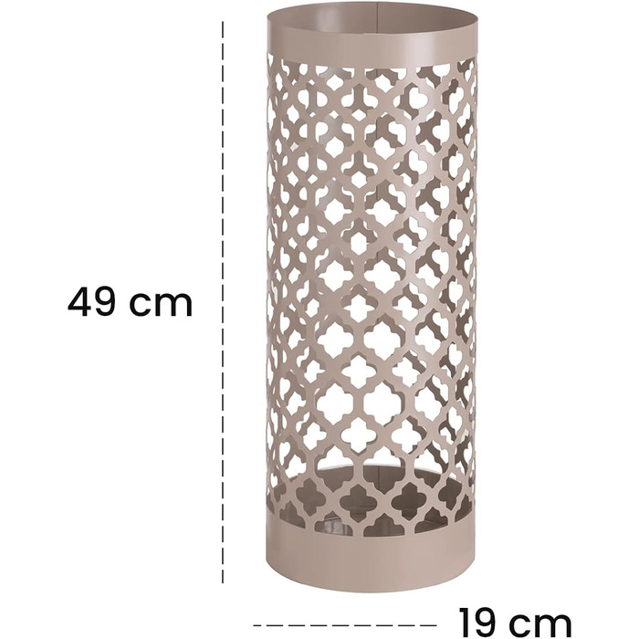 Підставка для парасольки Baroni Home Сучасний дизайн Металевий тримач для парасольок Classic Taupe з 2 гачками та знімним піддоном для крапель 19 x 19 x 49 см (Taupe)