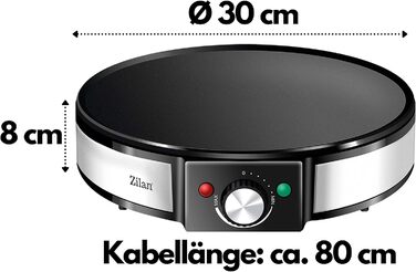 Млинниця 1200 Вт Крута на дотик ручка Антипригарне покриття Діаметр 30 см Крепері Млинар Галети Машина для млинців Сковорода для млинців.