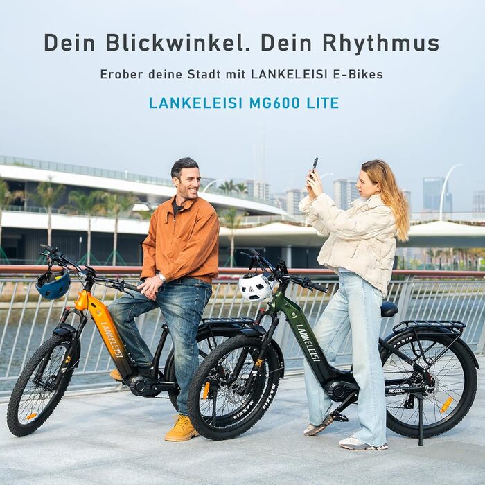 Жіночий електровелосипед LANKELEISI MG600 Lite 27,5-дюймовий електричний велосипед Step-Through з акумулятором 36 В 20 Аг, запасом ходу 150 км, 8-швидкісний чоловічий електровелосипед для міських, стежкових та дорожніх їзд, сірий