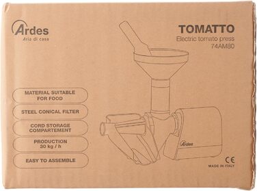 Електричний прес для помідорів Професійна електрична машина для подрібнення помідорів зі сталевим фільтром Прес для помідорів Ardes Model AR74AM80