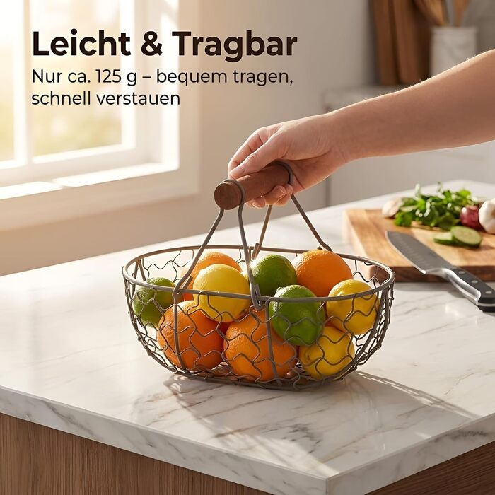 Дротяний кошик для яєць Gatuida для колекціонування Ретро металевий кошик для врожаю, дротяний кошик для зберігання, кухонний органайзер для яєць, фруктів, хліба для дому та вечірки