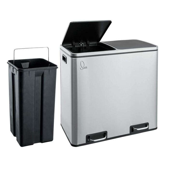 Педальний кошик для сміття на 48 літрів Конструкція кошика для сміття Розділення сміття Кошик для сміття Організація кухні Знімний