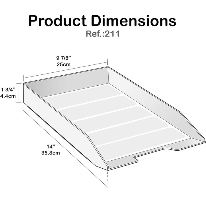 Штабельований фронтальний навантажувач Acrimet Letter Tray (розмір A4) (чорний) ()