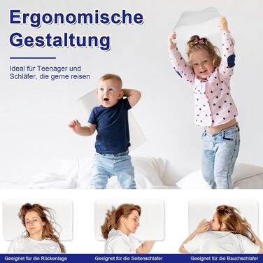 Подушка для шиї LAMB Pillow, ергономічна подушка для підтримки шиї з регульованою висотою з піни з ефектом пам&39яті з наволочкою, яку можна прати, 50x35 см, біла 1