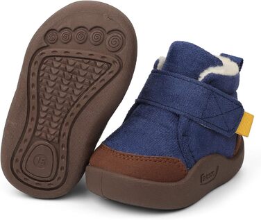 Зимове взуття, дитячі чоботи, дитяче взуття для хлопчиків/дівчат, зимове плюшеве, плоске гумове, протиковзке, розмір 18-23 EU, 22 EU, темно-синє