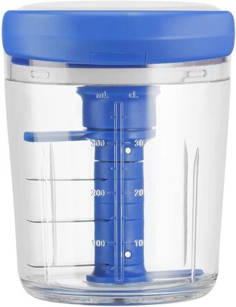 Тефаль Джеймі Олівер K1644344 Чоп і шейкер без світла Ємність 450 мл Мультишредер Універсальний подрібнювач для овочів, фруктів, цибулі, горіхів, часнику білий/синій білий/синій сингл