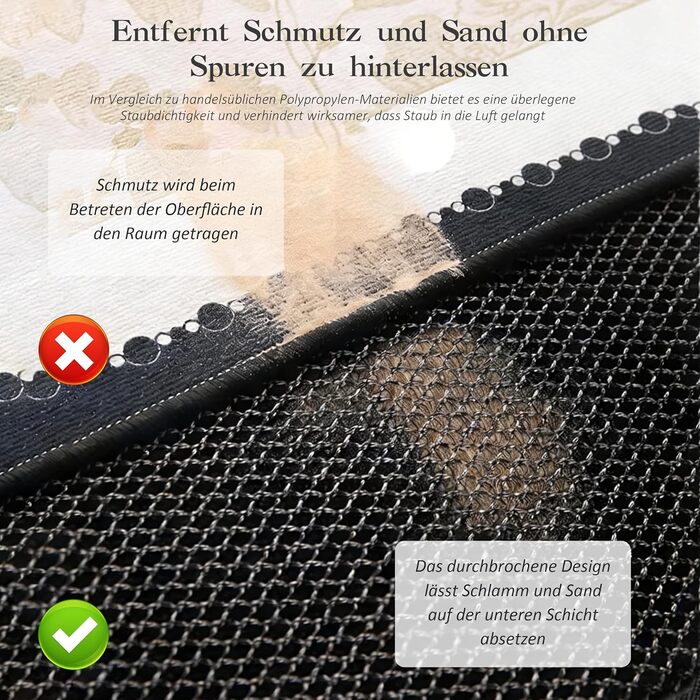 Килимок для дверей 45x65 см, Килимок для миття, Нековзний килимок для дверей, Килимок для дверей для приміщень, Нековзний килимок для вхідних зон