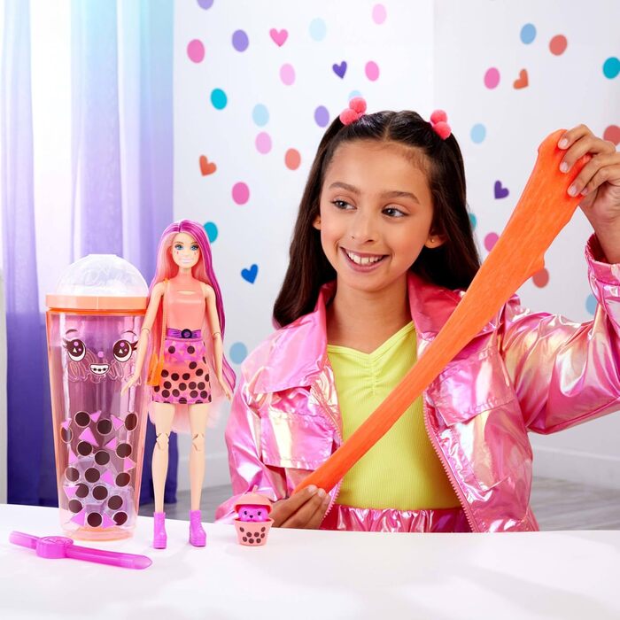 Лялька та аксесуари серії Barbie Pop Reveal Bubble Tea, модна лялька з ароматним манго-мочі з домашнім улюбленцем, 8 сюрпризів, вк