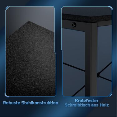 Г-подібний кутовий стіл, 125x70 см з шухлядами та перфорованою дошкою, регульована по висоті бічна панель, ергономічний ігровий стіл висотою 75 см, для домашнього офісу, потокового відео та ігор, чорний