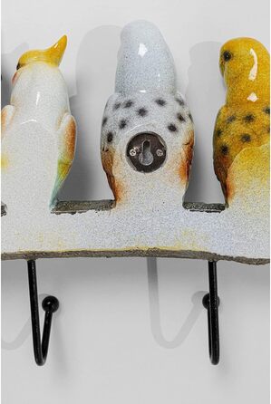 Вішалка Kare Design настінна Exotic Birds, різнокольорова, настінна, сталеві гачки, 5 гачків, 24x54x7 см (в/ш/г)