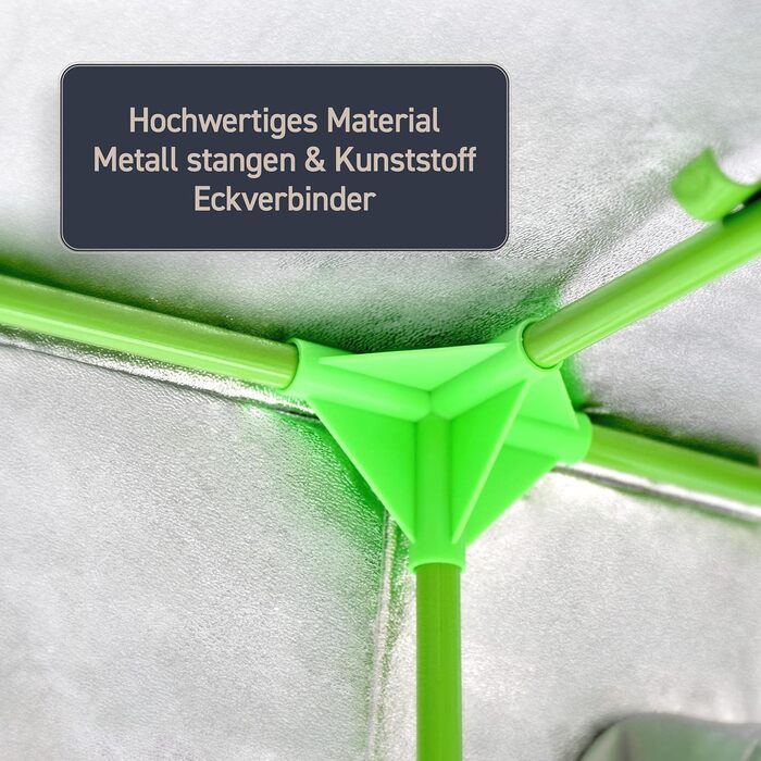 Тент для вирощування Rapid Teck Grow Zelt (60 x 60 x 120 см) Міні-теплиця для дому Чорно-зелений Гроубокс, шафа для вирощування, темна кімната, рослинний намет, теплиця для розсади, гроу-тент 60 x 60 x 120 см, Чорний/Зелений