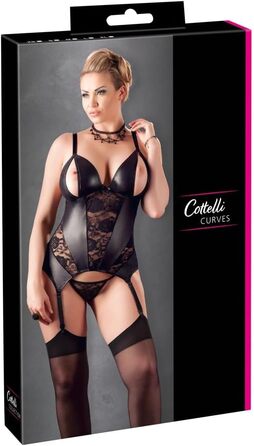 Колекція Cottelli плюс сорочка з відкритою підтяжкою, XL, чорна XL