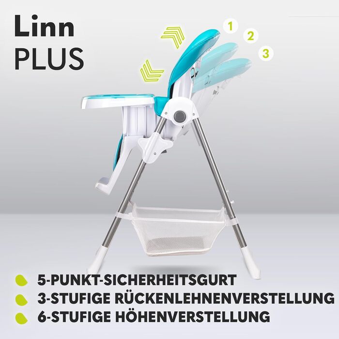 Стільчик для годування 2-в-1, високий, регульований стільчик, знімний піднос, нековзний, від 6 до 36 місяців, 5-точкові ремені без