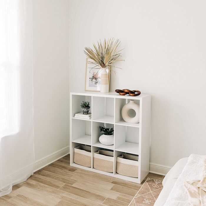 Прямокутний плетений кошик для зберігання OrganiHaus, кошики для вітальні, дитячої кімнати, ванної кімнати, декоративний кошик, складний з ручками для ковдр та іграшок медово-кремово-білий, 37x25x22,5 см, світло-медовий / кремово-білий