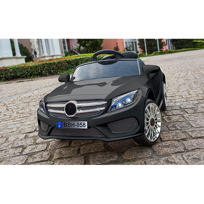 Ігровий будиночок дитячий електромобіль Cabrio GT, для дітей з USB LED, дитячий автомобіль (чорний)