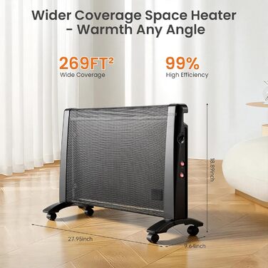 Обігрівач, електричний обігрівач потужністю 2000 Вт з 3 режимами нагріву та термостатом, захистом від перекидання та перегріву, портативний обігрівач для дому, офісу та використання в приміщенні