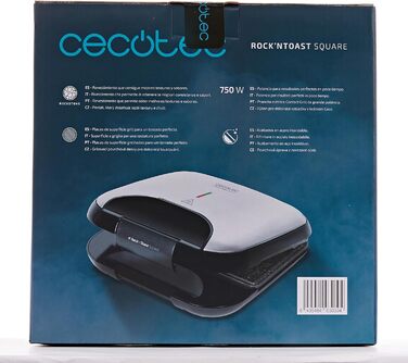 Бутербродниця з антипригарним покриттям, місткість на 2 сендвічі, поверхня гриля, ручка холодного дотику, кабельний ретривер, 750 Вт. 750 Вт Поверхня для гриля