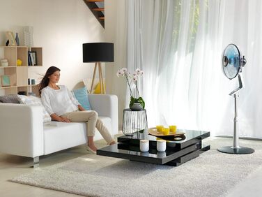 П'єдестальний вентилятор Turbo Boost Silence Extreme з пультом дистанційного керування, діаметр 40 см, надзвичайно тихий, чорний/с