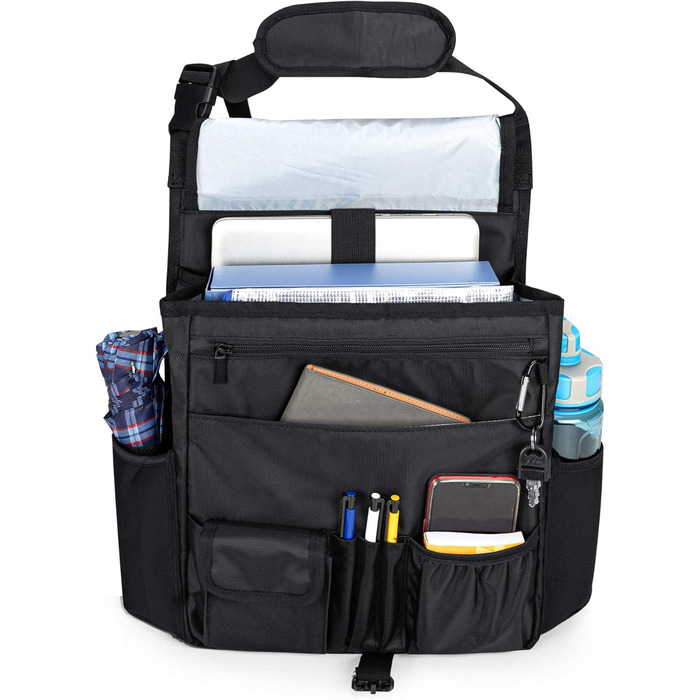 Органайзер на переднє сидіння автомобіля Luxja з чохлом і чохлом для ноутбука, органайзер на сидіння автомобіля з регульованими ре