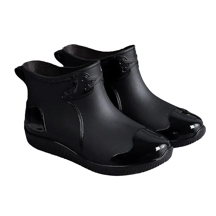 Універсальне чоловіче легке гумове робоче взуття, чоловіче коротке гумове взуття, взуття для риболовлі на свіжому повітрі, широкі гумові чоботи до литок, нековзні короткі чоботи на платформі, водне взуття, чоботи без шнурівки, водонепроникні, розмір 44 EU