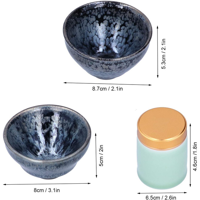Елегантний керамічний чайний набір ручної роботи з 2 чашок та 1 скарбнички ідеальний вибір для поціновувачів чаю, як елемент декору або подарунок. Набір вирізняється витонченим, ручним виконанням.